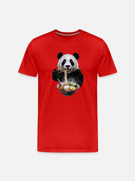 Panda - Männer Premium Bio T-Shirt - Rot