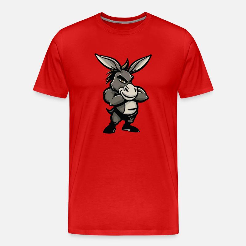 esel comic - Männer Premium Bio T-Shirt - Rot