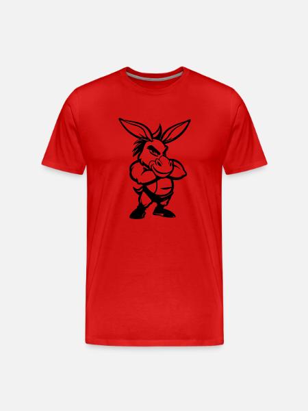 esel comic - Männer Premium Bio T-Shirt - Rot