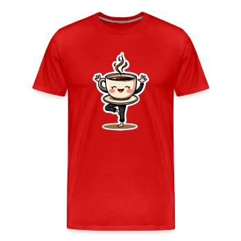 LE CAFÉ AVANT LE TALKIE - T-shirt bio Premium Homme - rouge - Devant - Damien (186cm)