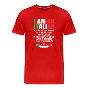Italien Italie Italie - T-shirt bio Premium Homme - rouge - Devant - Damien (186cm)