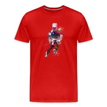 L’art du sport de crosse #lacrosse #sport - T-shirt bio Premium Homme - rouge - Devant - Damien (186cm)