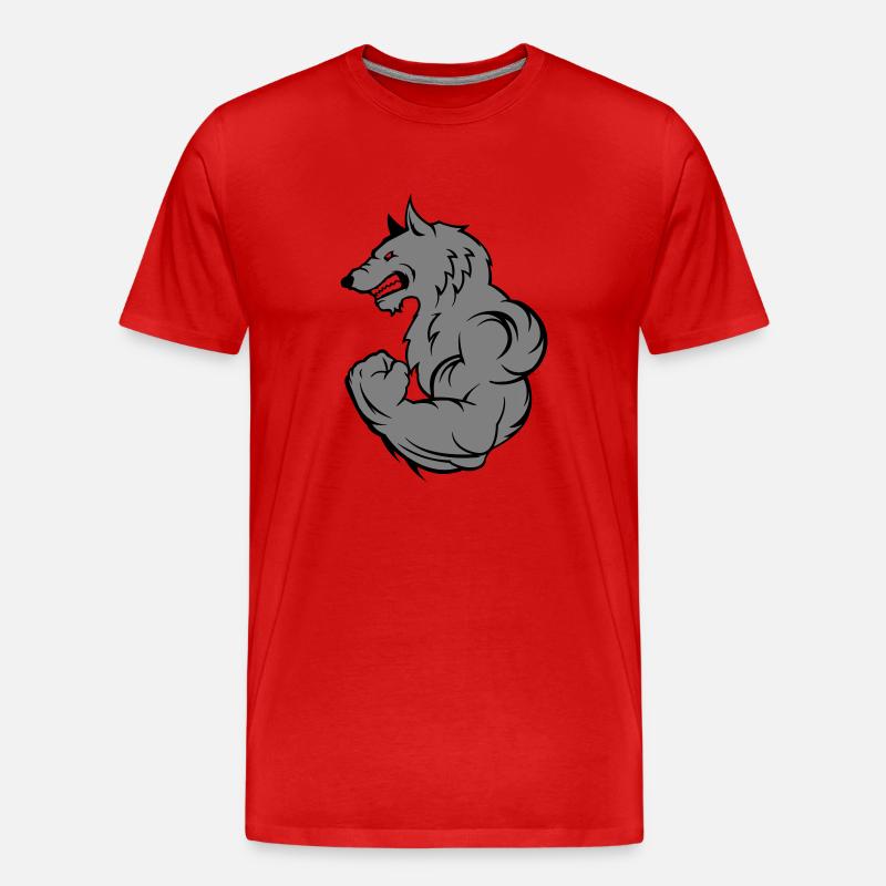 strong wolf - Männer Premium Bio T-Shirt - Rot