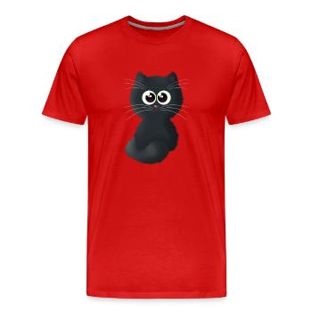 Katze - Männer Premium Bio T-Shirt - Rot - Vorne - Damien (186cm)