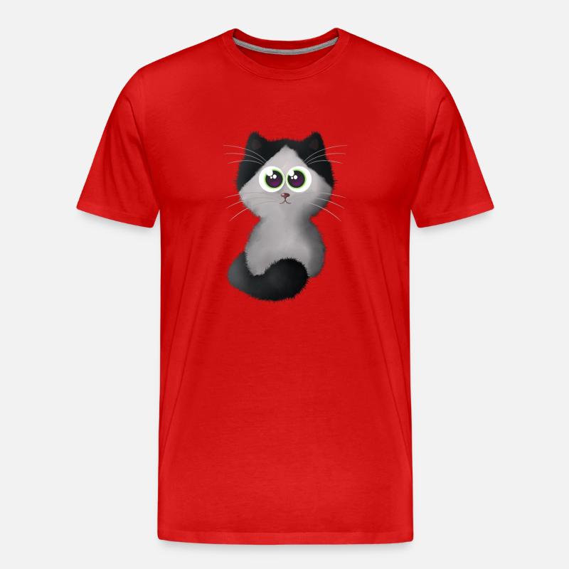 Katze 2 - Männer Premium Bio T-Shirt - Rot