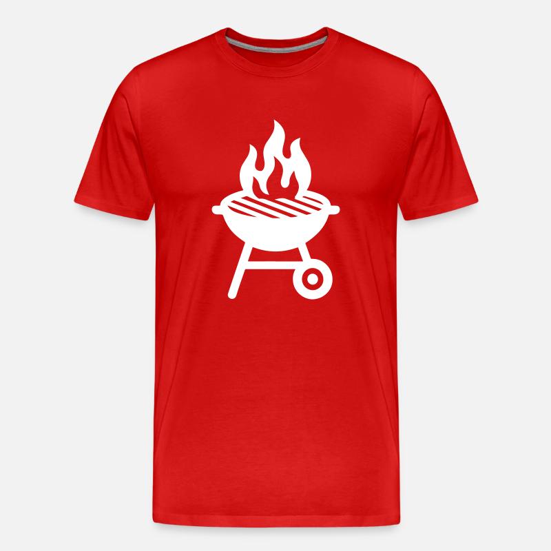 Grill Symbol - Männer Premium Bio T-Shirt - Rot