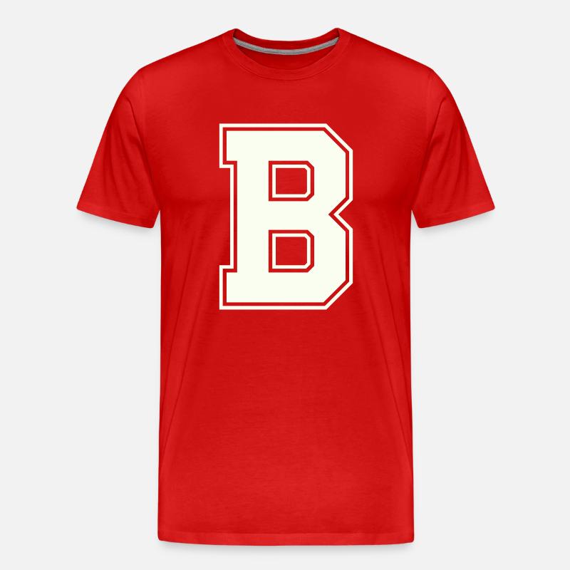 B Buchstabe - Männer Premium Bio T-Shirt - Rot