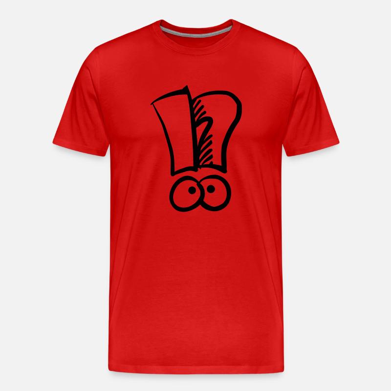 Ausrufezeichen Fragezeichen - Männer Premium Bio T-Shirt - Rot