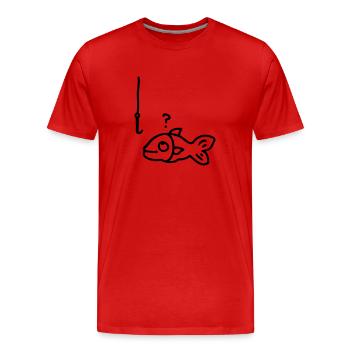 hameçon de poissons - ligne - T-shirt bio Premium Homme - rouge - Devant - Damien (186cm)