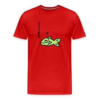 Fish fish hook - Men's Premium Organic T-Shirt - red - Front - Damien (186cm)