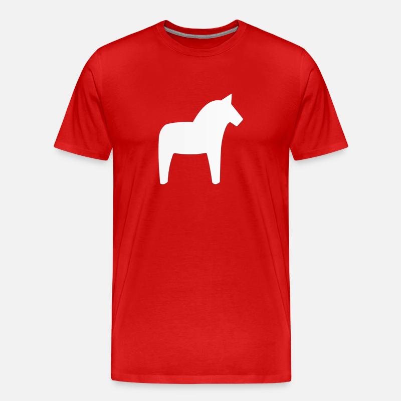 Dalahäst Pferd Schweden - Männer Premium Bio T-Shirt - Rot