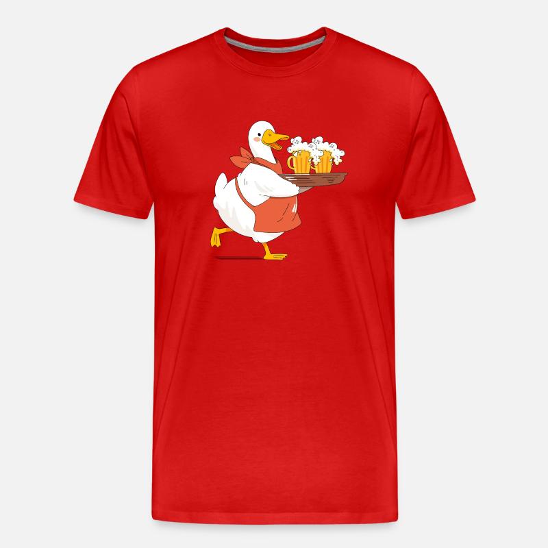 Gäns der kellner - Männer Premium Bio T-Shirt - Rot