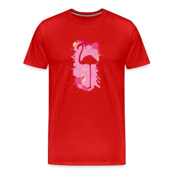 Flamingo - Männer Premium Bio T-Shirt - Rot - Vorne - Damien (186cm)