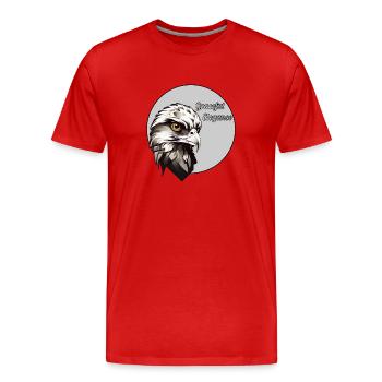 Falke - anmutige Eleganz, Edel Design - Männer Premium Bio T-Shirt - Rot - Vorne - Damien (186cm)