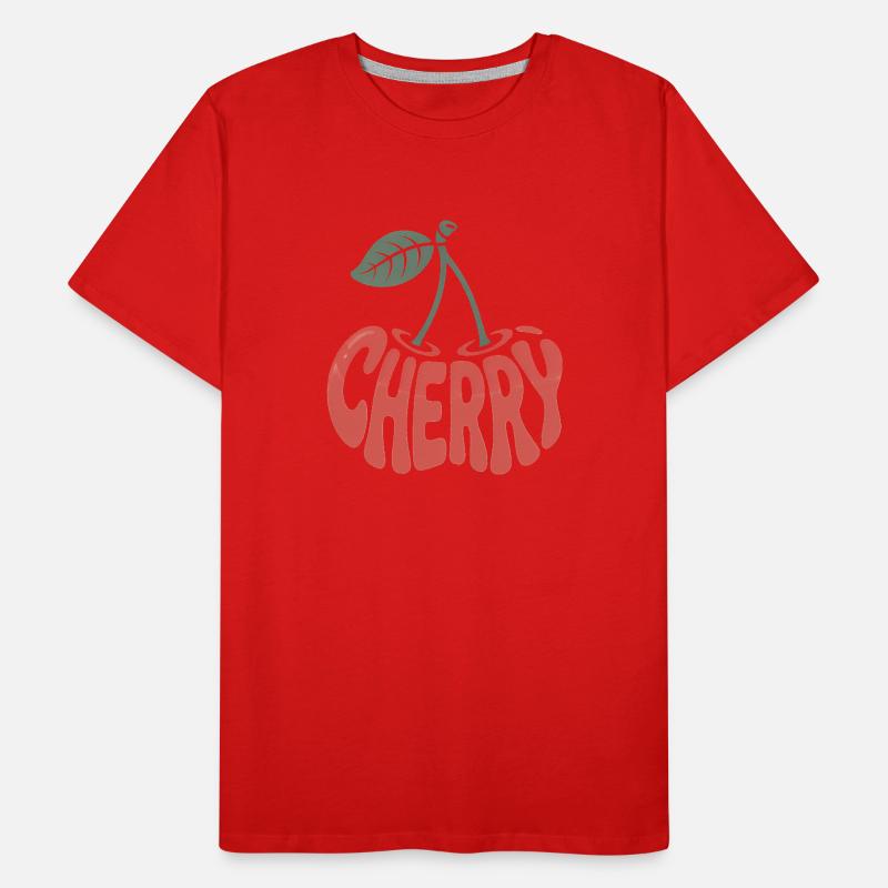 Kirsche - Cooles Frucht-Logo Männer Premium Bio T-Shirt