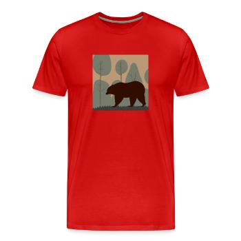 Grizzly Bär Silhouette Wald - Männer Premium Bio T-Shirt - Rot - Vorne - Damien (186cm)