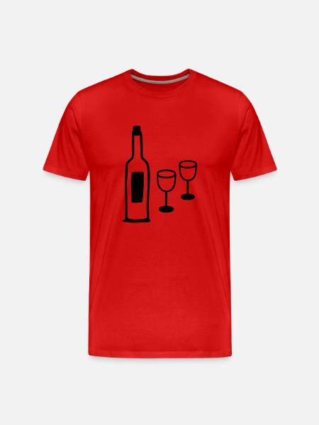 Wein & Weinglaeser - Männer Premium Bio T-Shirt - Rot