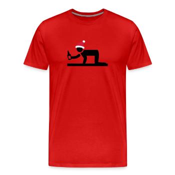 Happy Christmas Bier - Männer Premium Bio T-Shirt - Rot - Vorne - Damien (186cm)