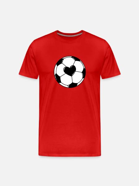 Love Football - Men's Premium Organic T-Shirt - red
