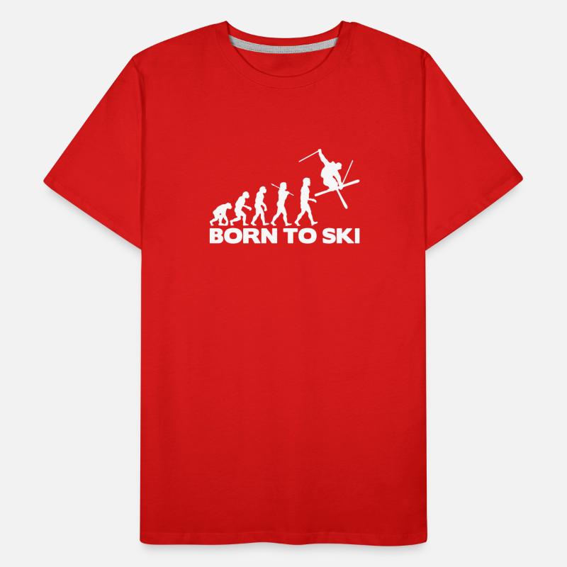 skier evolution born to ski 01 T-shirt bio Premium Homme
