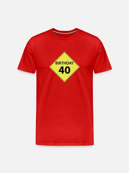 Motive shield birthday 40. 40 - Men's Premium Organic T-Shirt - red