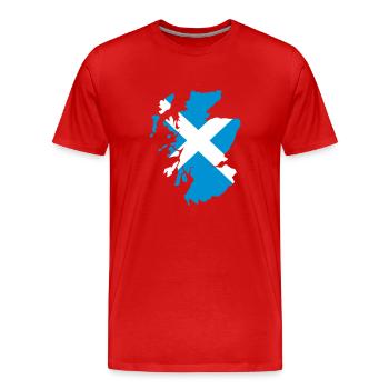 Schottland - Männer Premium Bio T-Shirt - Rot - Vorne - Damien (186cm)