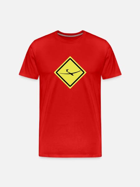 glider roadsign - Männer Premium Bio T-Shirt - Rot