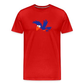 Rabe (c) - Krähe - Men's Premium Organic T-Shirt - red - Front - Damien (186cm)