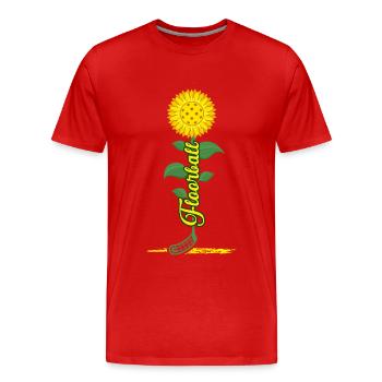 Floorball Unihockey FLOORBALL-Sommer Floorballer - Männer Premium Bio T-Shirt - Rot - Vorne - Damien (186cm)