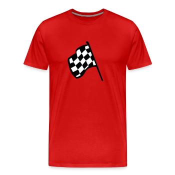 Chequered Racing Flag - Men's Premium Organic T-Shirt - red - Front - Damien (186cm)