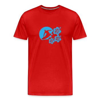 Surfer - Men's Premium Organic T-Shirt - red - Front - Damien (186cm)