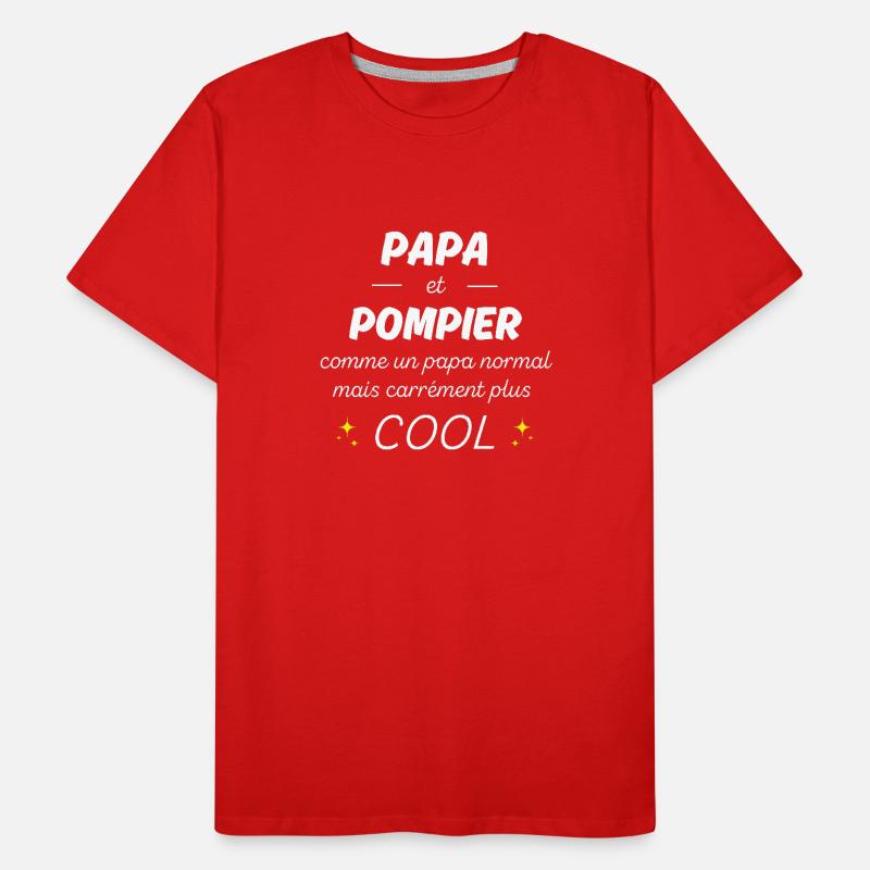 papa et pompier papa plus cool T-shirt bio Premium Homme