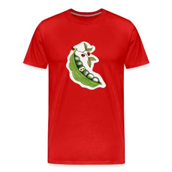 Erbsen - Männer Premium Bio T-Shirt - Rot - Vorne - Damien (186cm)