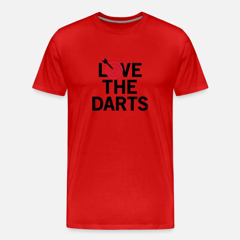 Love The Darts 2 - Männer Premium Bio T-Shirt - Rot