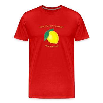 Lorsque la vie vous donne des citrons, faites de la limonade - T-shirt bio Premium Homme - rouge - Devant - Damien (186cm)