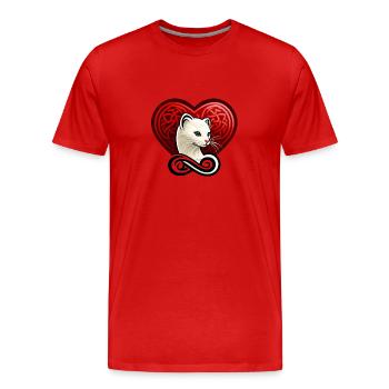 Coeur hermine charmante de bretagne - T-shirt bio Premium Homme - rouge - Devant - Damien (186cm)