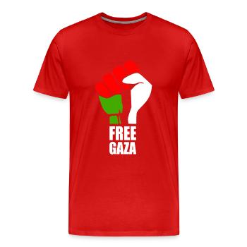 Free gaza - T-shirt bio Premium Homme - rouge - Devant - Damien (186cm)