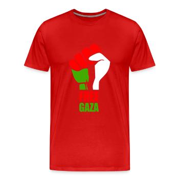Save gaza - T-shirt bio Premium Homme - rouge - Devant - Damien (186cm)