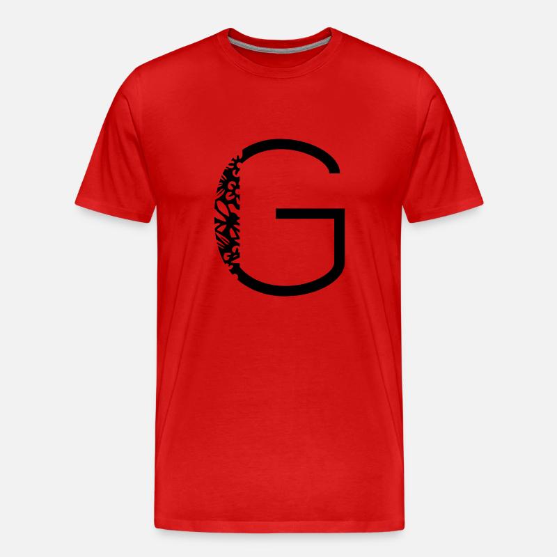 Buchstabe G - Männer Premium Bio T-Shirt - Rot