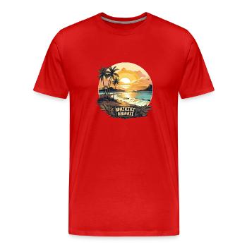 Hawaii Rainbow Falls Exklusives Design - Männer Premium Bio T-Shirt - Rot - Vorne - Damien (186cm)