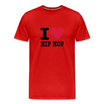 I love hiphop / I heart hiphop - T-shirt bio Premium Homme - rouge - Devant - Damien (186cm)