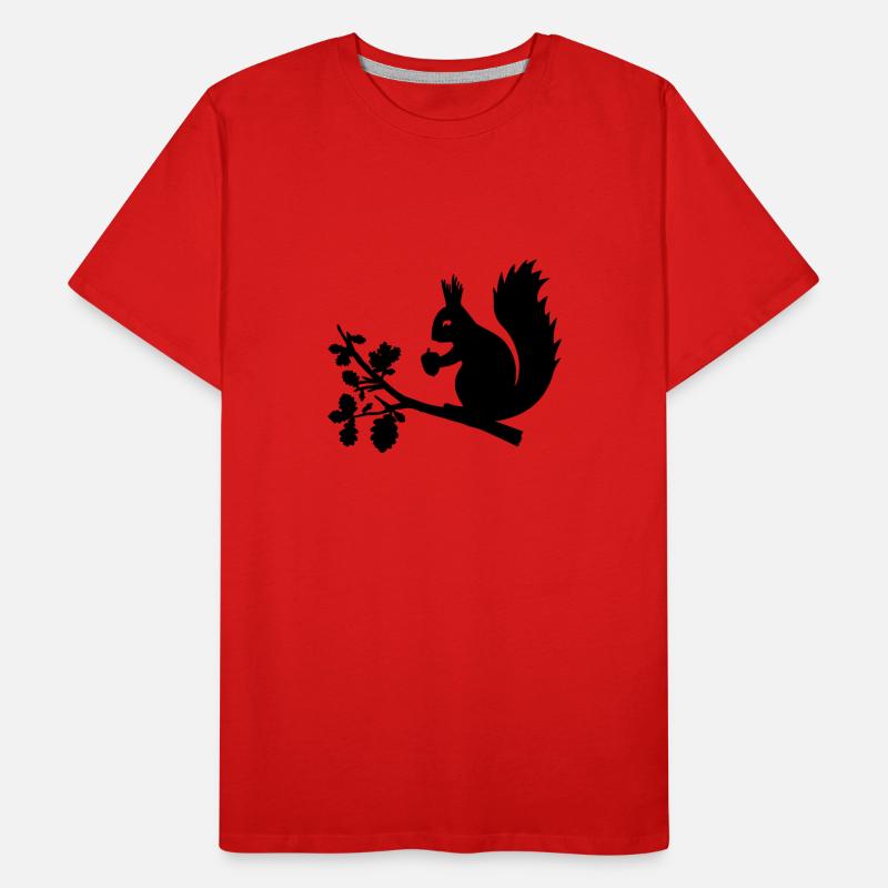 Eichhörnchen Eichel Zweig Eiche Blätter Baum Wald Männer Premium Bio T-Shirt