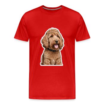 Pudel - Männer Premium Bio T-Shirt - Rot - Vorne - Damien (186cm)