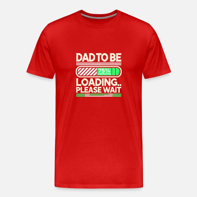 Papa wird geladen Bitte warten - Männer Premium Bio T-Shirt - Rot