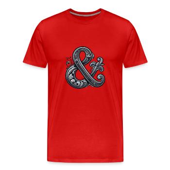 Icon Logo Stylish Sign Emblem For And - Men's Premium Organic T-Shirt - red - Front - Damien (186cm)