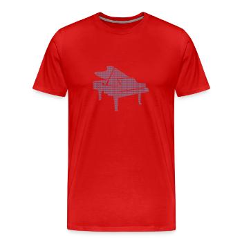 DNA Piano - Passion pour la musique classique - T-shirt bio Premium Homme - rouge - Devant - Damien (186cm)