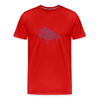DNA Piano - Passion pour la musique classique - T-shirt bio Premium Homme - rouge - Devant - Damien (186cm)