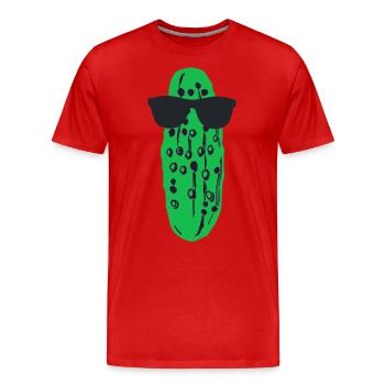 A funny cucumber with sunglasses the cucumbers - Men's Premium Organic T-Shirt - red - Front - Damien (186cm)
