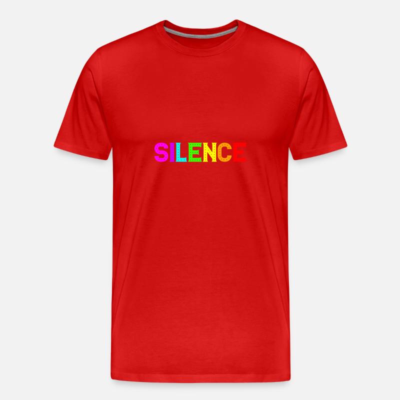 Silence - Männer Premium Bio T-Shirt - Rot