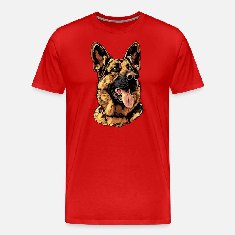 Deutscher Schäferhund - Männer Premium Bio T-Shirt - Rot